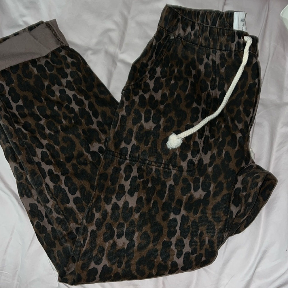 One Teaspoon Brown & Black Leopard Print Joggers